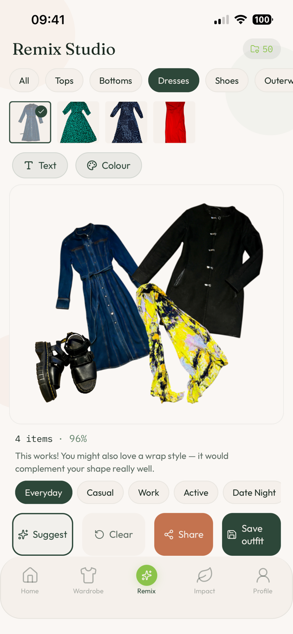 The Remix Studio — drag-and-drop outfit canvas